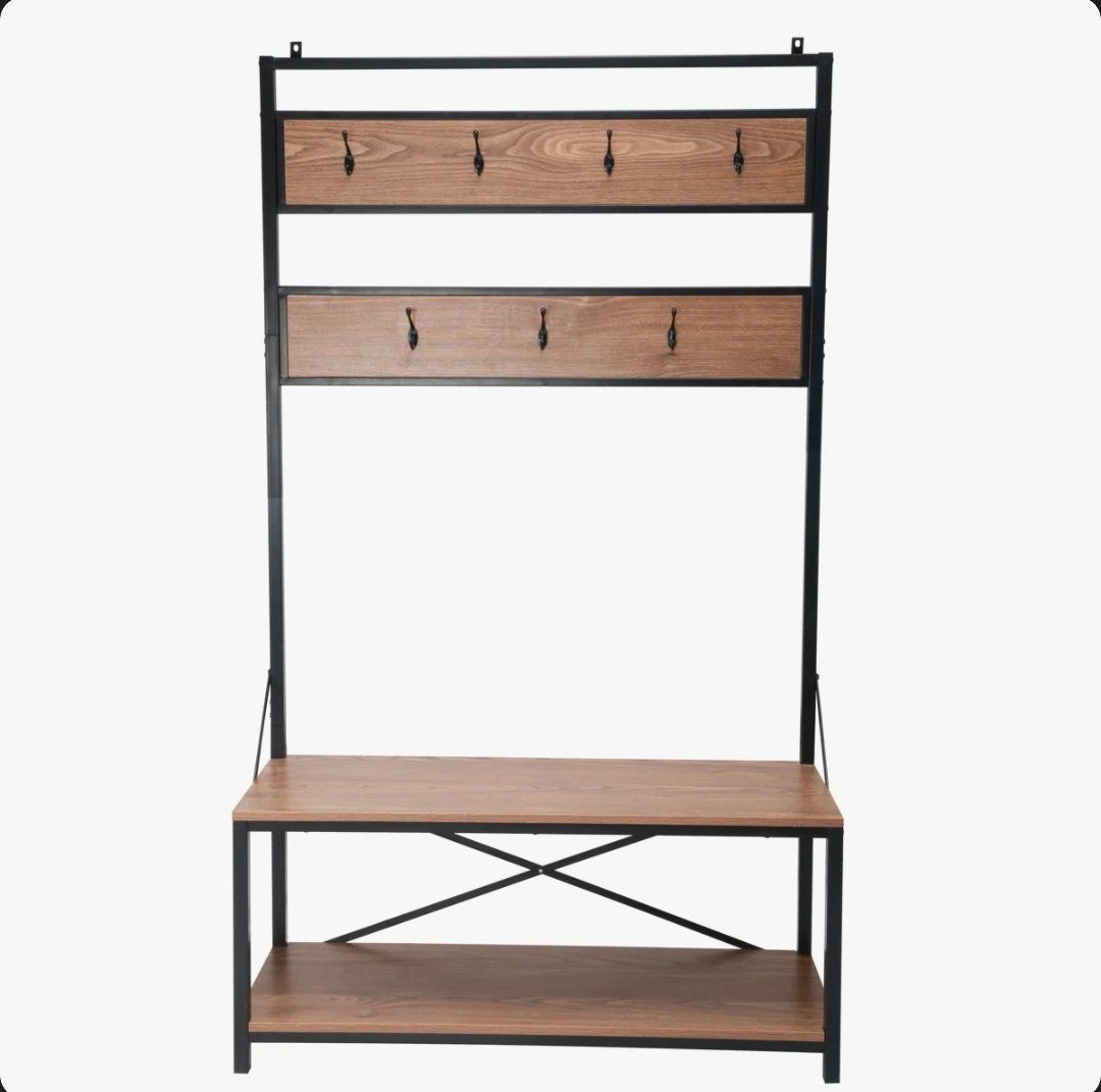 Hall Tree with Bench & Hooks