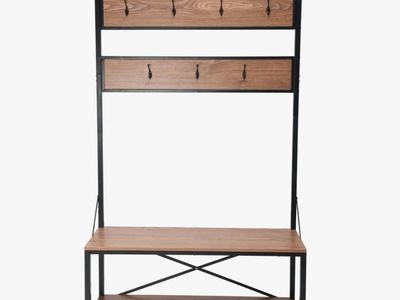 Hall Tree with Bench & Hooks
