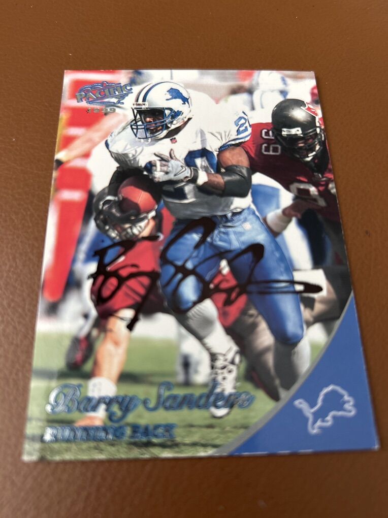 Barry Sanders Autograph Detriot Lions Signed Card