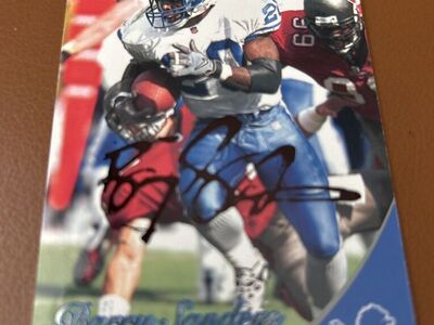 Barry Sanders Autograph Detriot Lions Signed Card