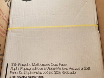 Amazon Basics 30% Recycled Multipurpose Copy Paper, 8.5 x 14 in, 5000 Sheets, 20lb, 92 Brightness