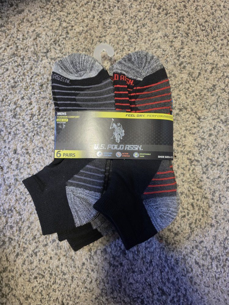 mens 6-12 low cut us polo assn sox