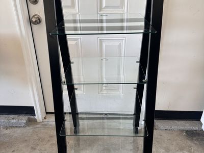 Rolling Glass Audio Shelf Stand