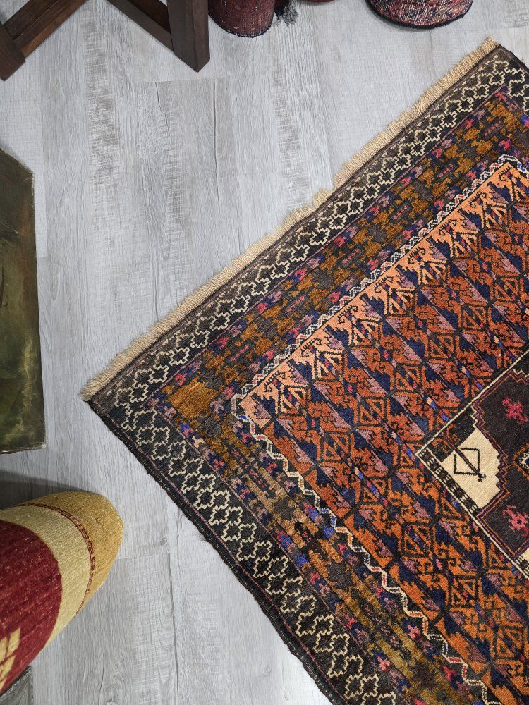 Antique Handknotted Wool Turkmen Rug, 6'1" x 3'7"