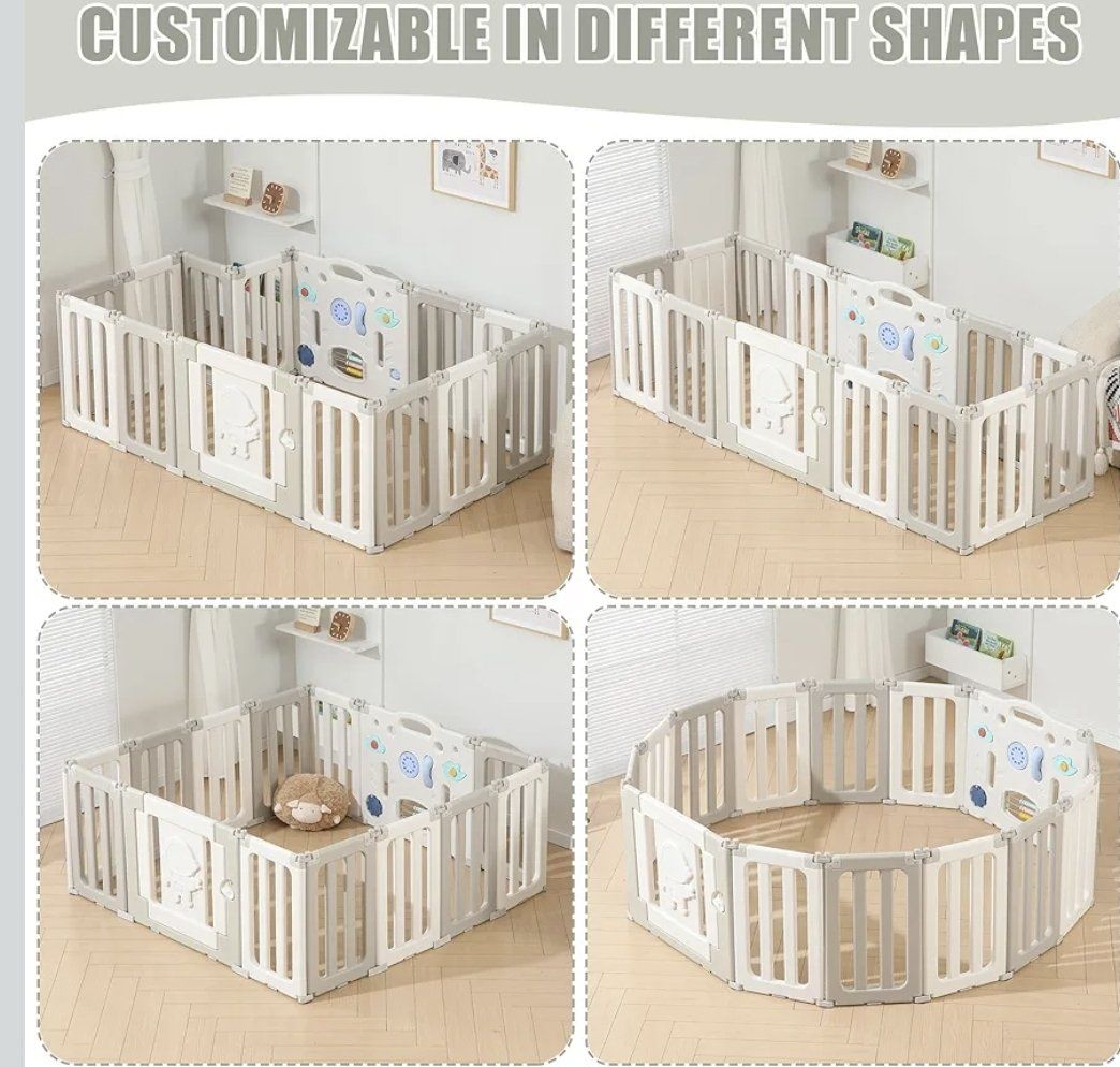 16 panels Baby Play Pen, Foldable Play Pens Babies Toddlers playpen