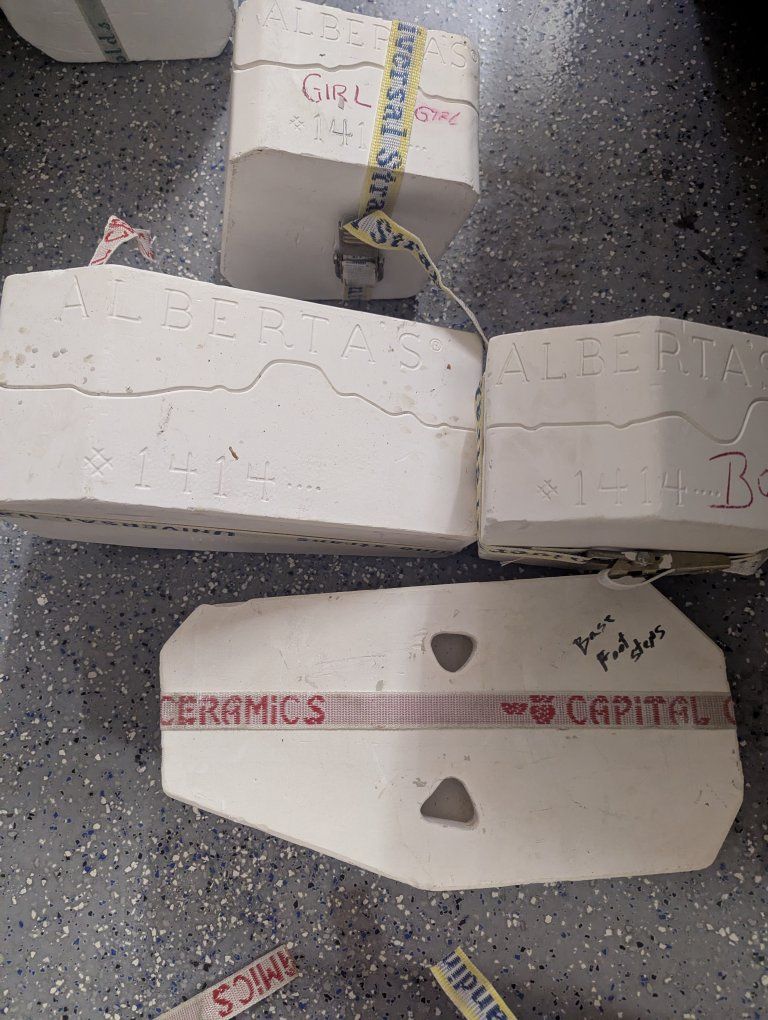 Alberta's Ceramics Slip Cast Molds #1414 Boy & Girl Base Footsteps
