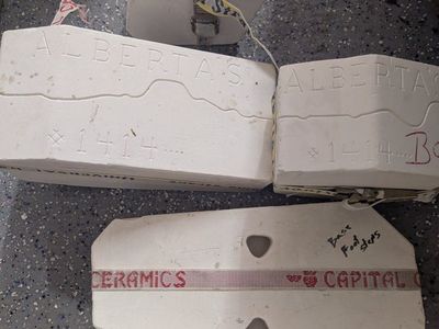 Alberta's Ceramics Slip Cast Molds #1414 Boy & Girl Base Footsteps