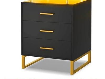 Black and gold nightstand