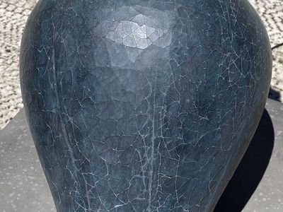Ceramic Crackle Glaze Table Lamp with White Shade