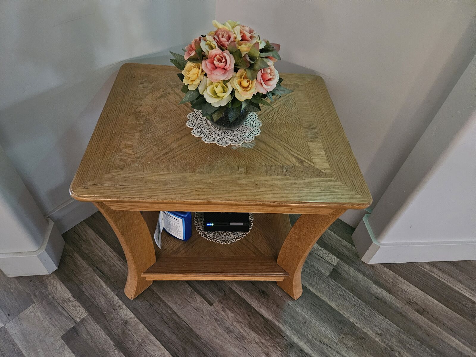 Two Solid Oak End Tables