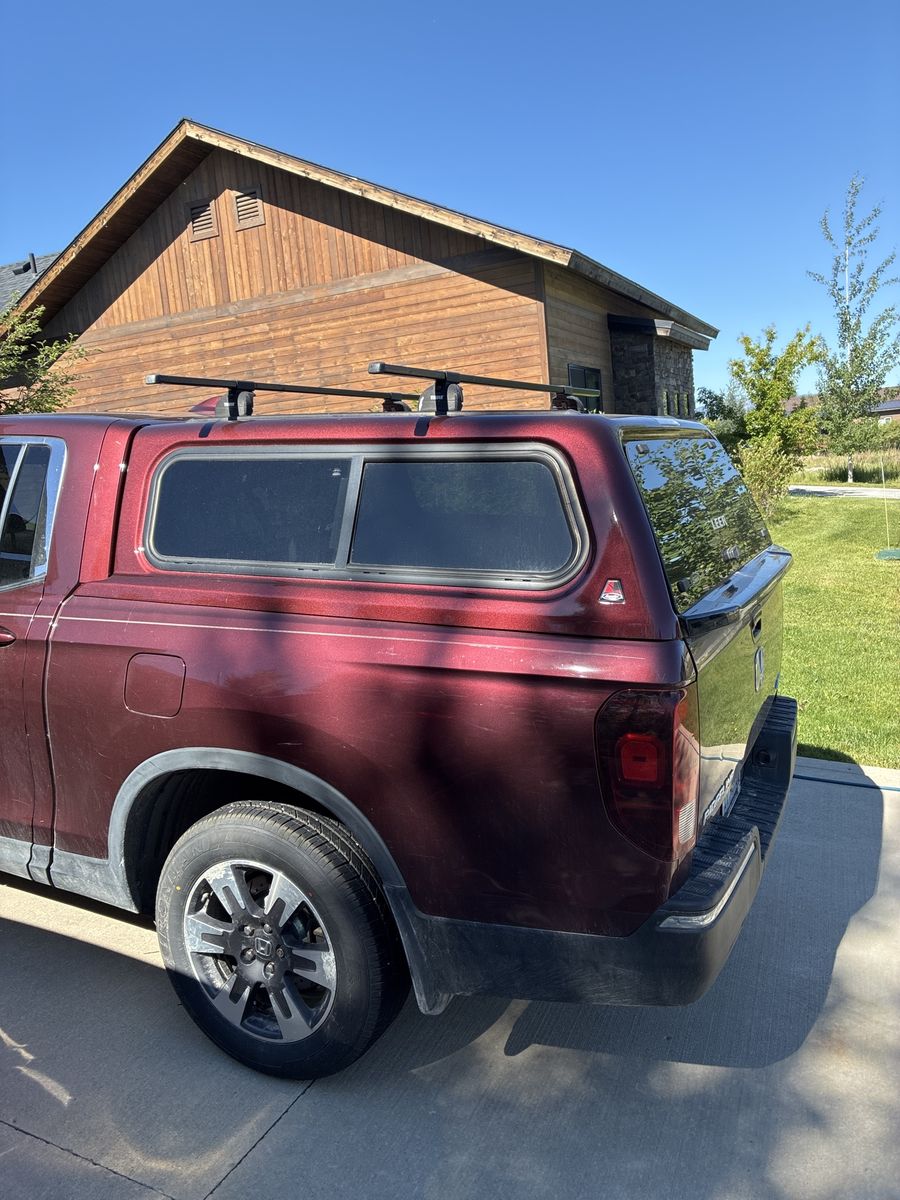 Leer Bed Topper for Honda Ridgeline (2nd Gen) - Maroon with Roof Rack and Thule bars