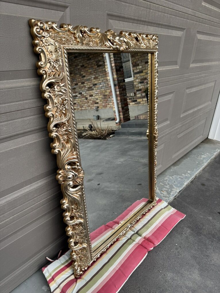 Large Ornate Gold Framed Mirror