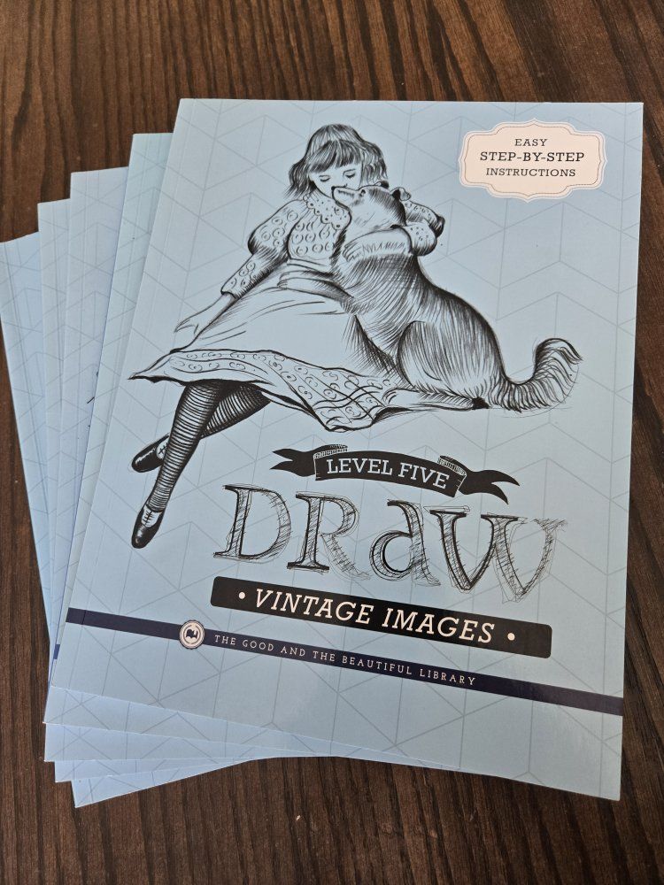 The Good and the Beautiful Library Draw Vintage Images Levels 1-5 Art Instruction Book Set