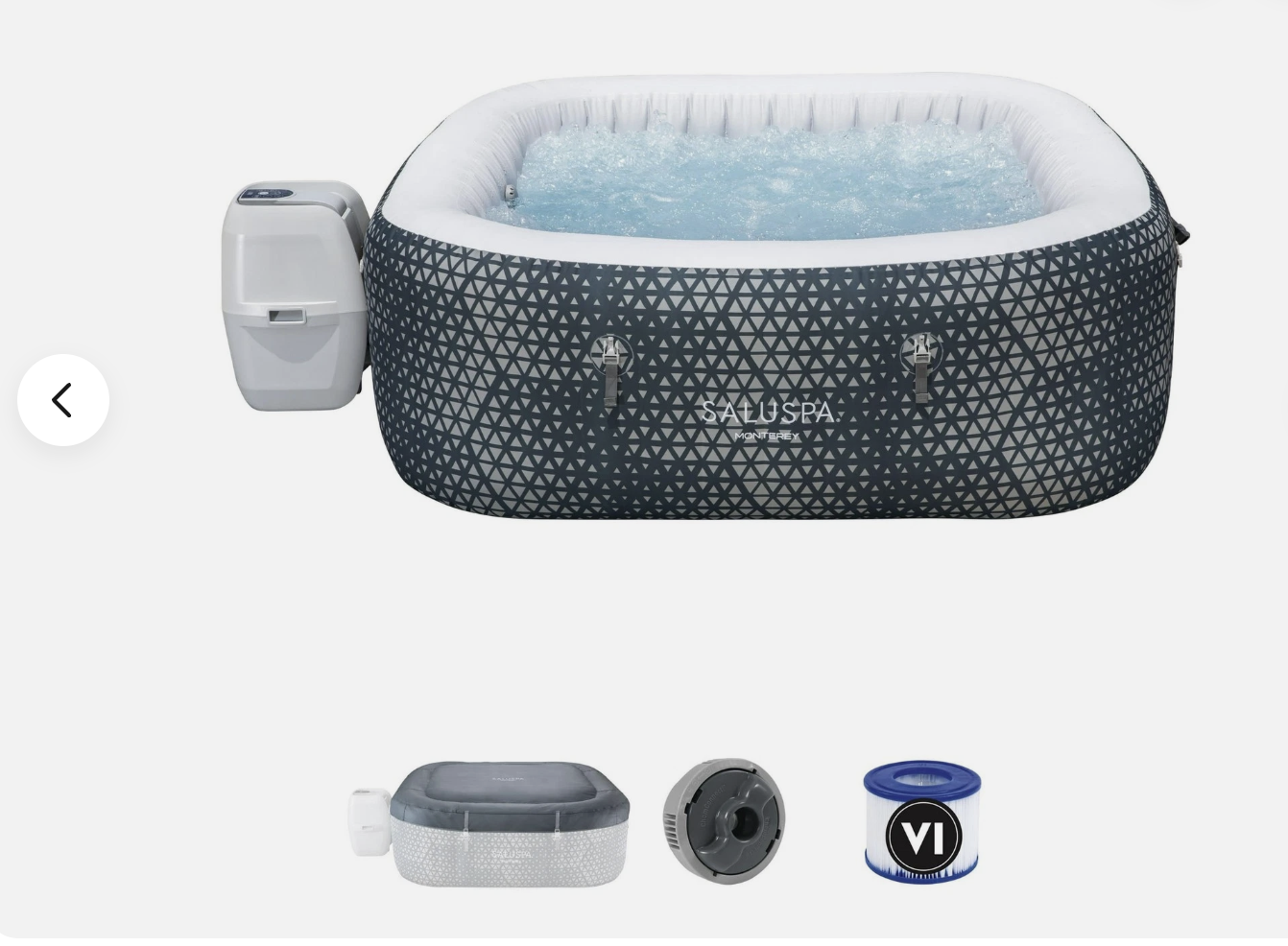 New in Box SaluSpa Monterey AirJet Outdoor Inflatable Square Hot Tub 4-6 Person