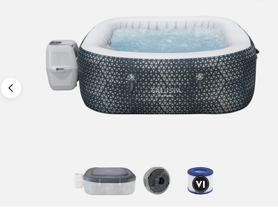 New in Box SaluSpa Monterey AirJet Outdoor Inflatable Square Hot Tub 4-6 Person