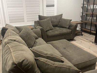 Green Couch, Ottoman & Loveseat