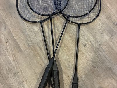 Set of 4 Black Badminton Rackets
