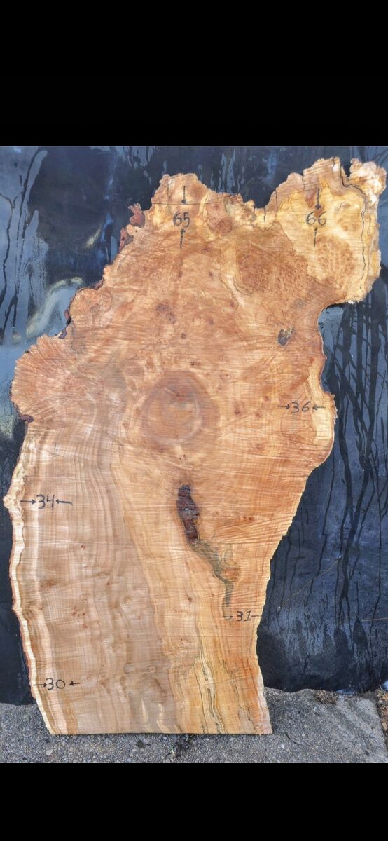 Live edge Highly Figured Maple wood slab