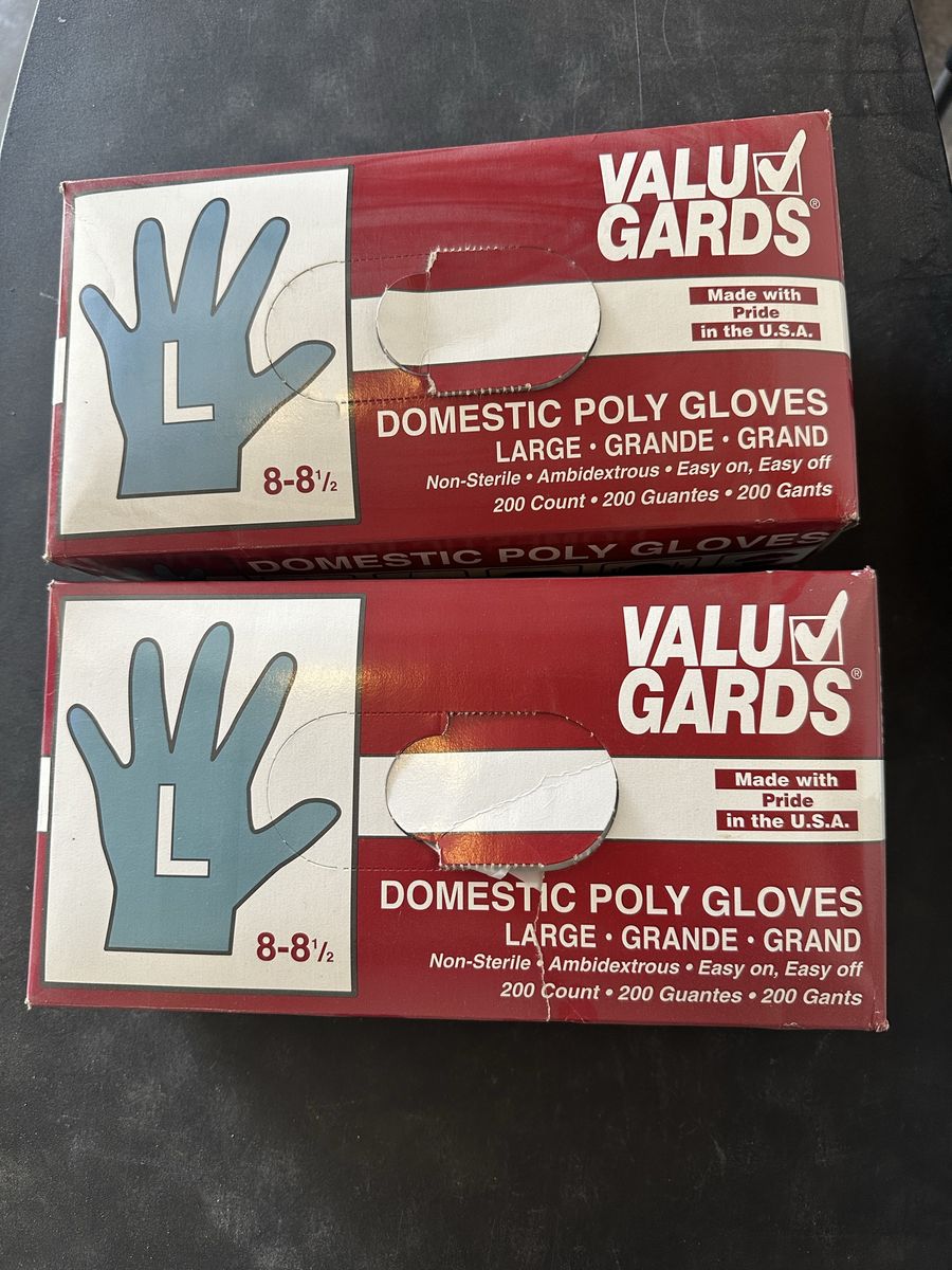 ValuGards Disposable Poly Gloves Powder Free Size Large