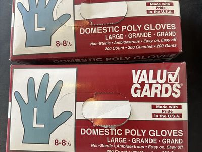 ValuGards Disposable Poly Gloves Powder Free Size Large