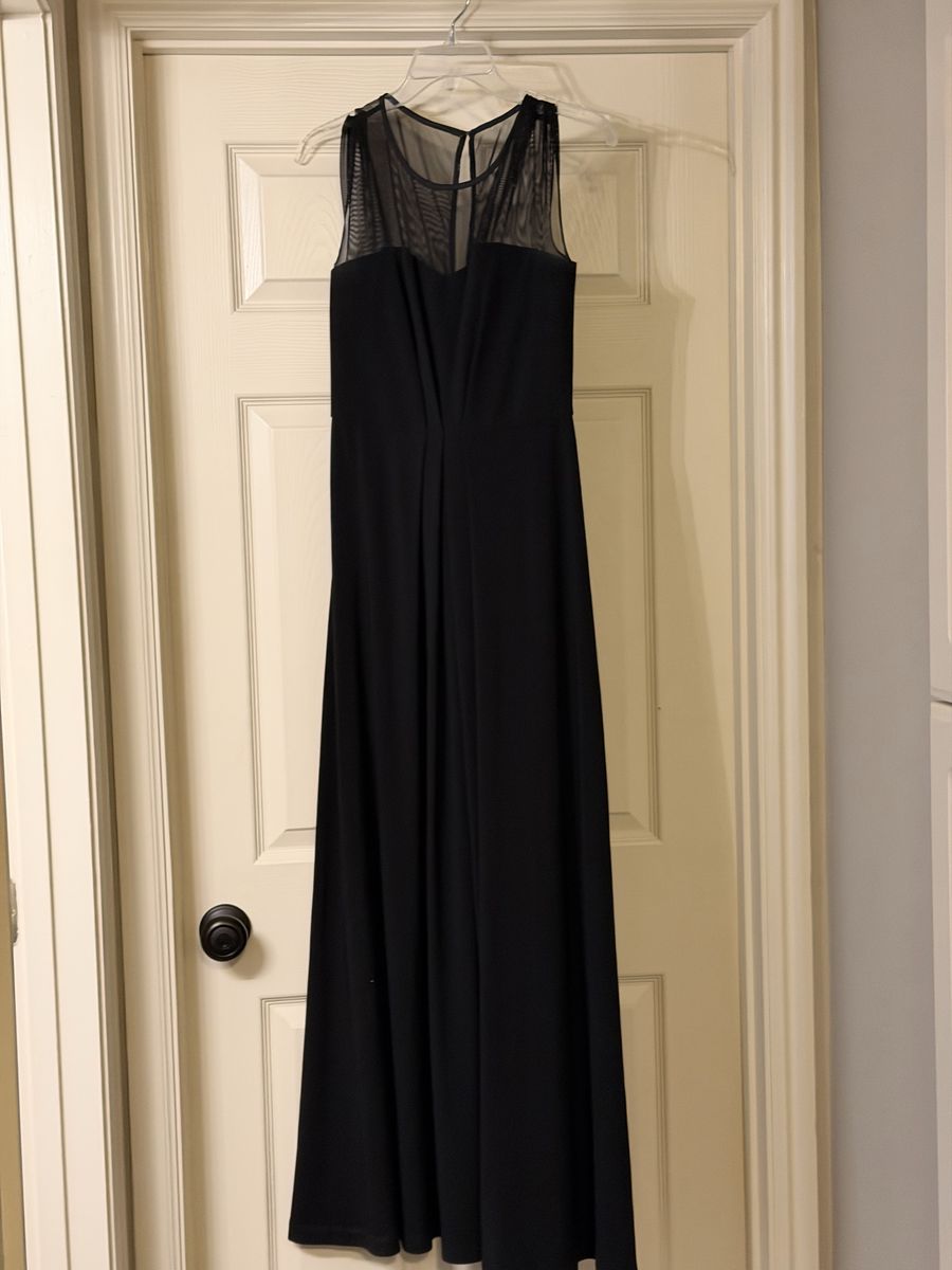 Stage Accents Black Long Formal Dress Size 6 Sheer Mesh Yoke
