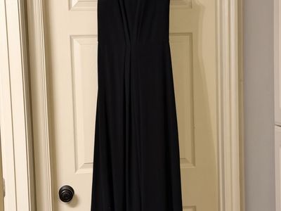 Stage Accents Black Long Formal Dress Size 6 Sheer Mesh Yoke