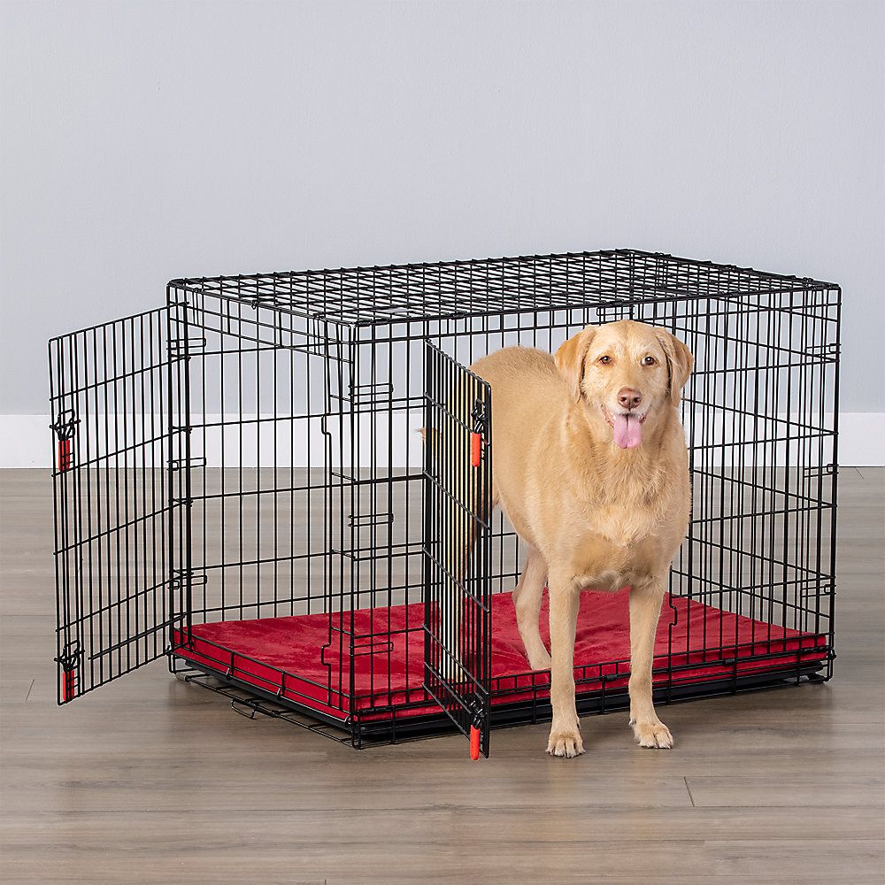 Folding Black Wire Dog Crate with xl 42” Pet kennel extra large