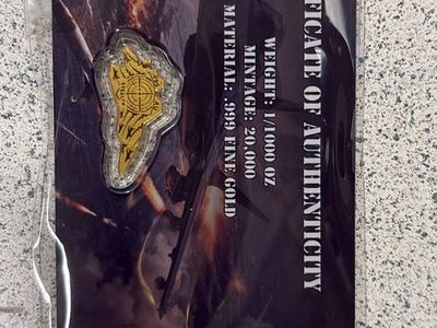 .999 Fine Gold 1/1000 oz Collectible Note with Certificate of Authenticity