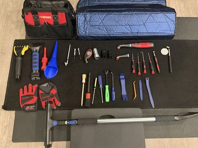 Automotive Tool & Detail Accessories Bundle with Husky Tool Bag