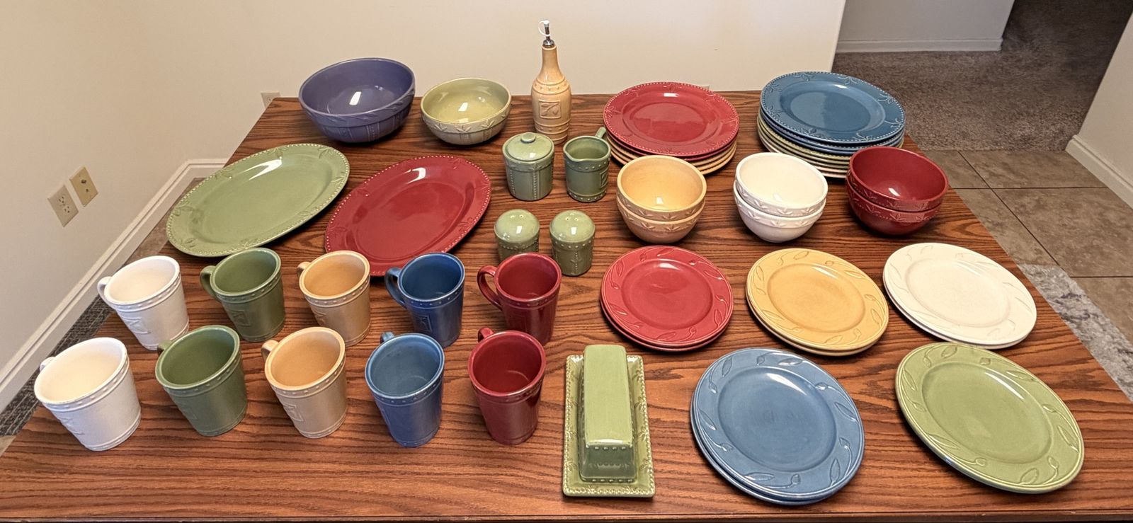 49 piece Ceramic Dishware, plates, bowls, and more