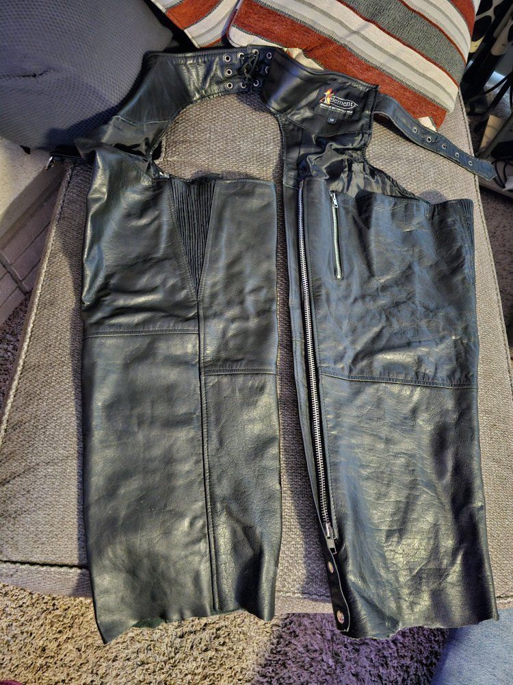 ladies Leather Chaps - Size 18 with Adjustable Waist