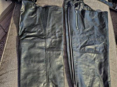 ladies Leather Chaps - Size 18 with Adjustable Waist
