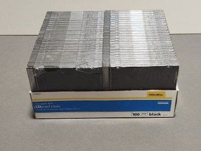 100 Black Slim Jewel Cd Cases New