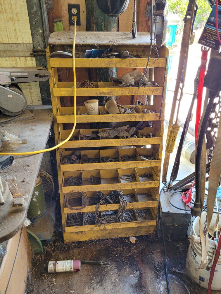 vintage metal mechanics cart