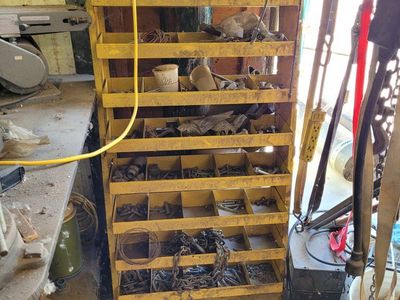 vintage metal mechanics cart