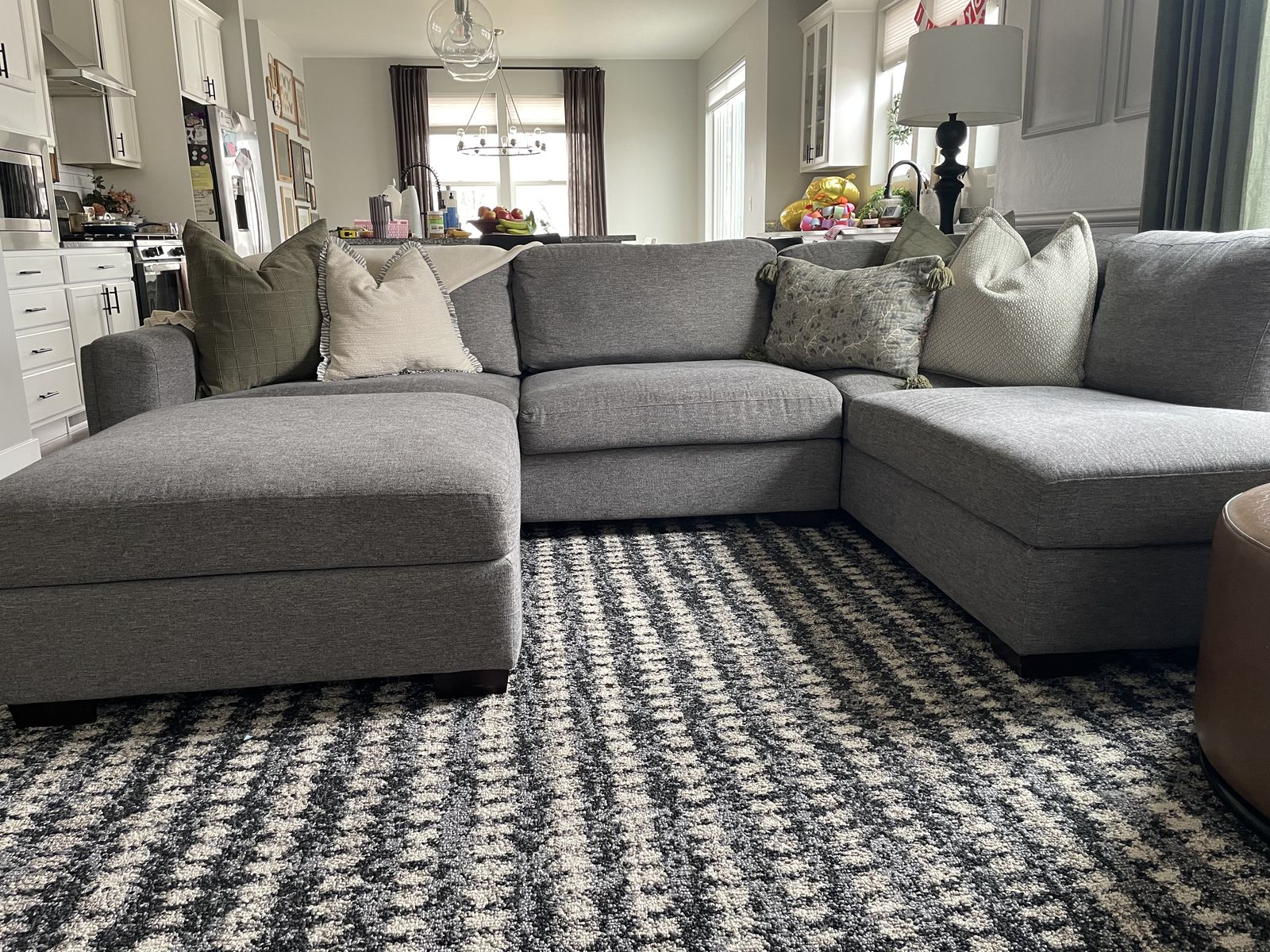 Gray Sectional WIth Ottoman