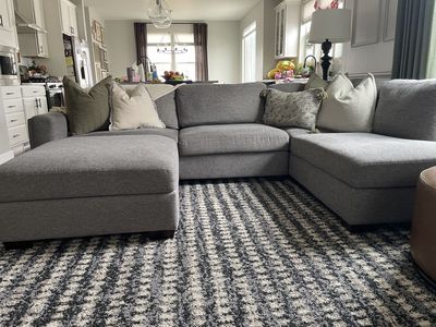Gray Sectional WIth Ottoman