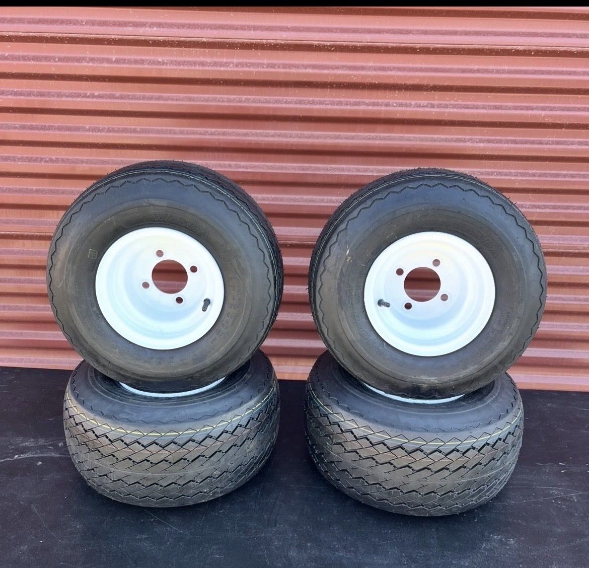 Wanda Set Of 4 18X8-8 Golf Cart Tires With Rims