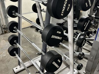Synergee Fixed Barbell Set with Commercial Rack