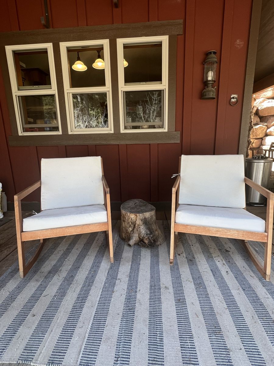 Set of 2  Outdoor Wooden Rocking Chairs