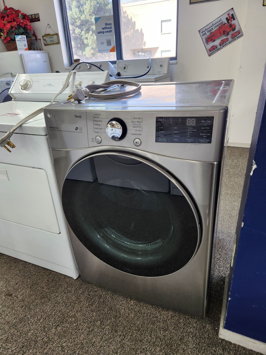 LG ThinQ Sensor Dry Front Load Electric Dryer - Stainless Steel Finish