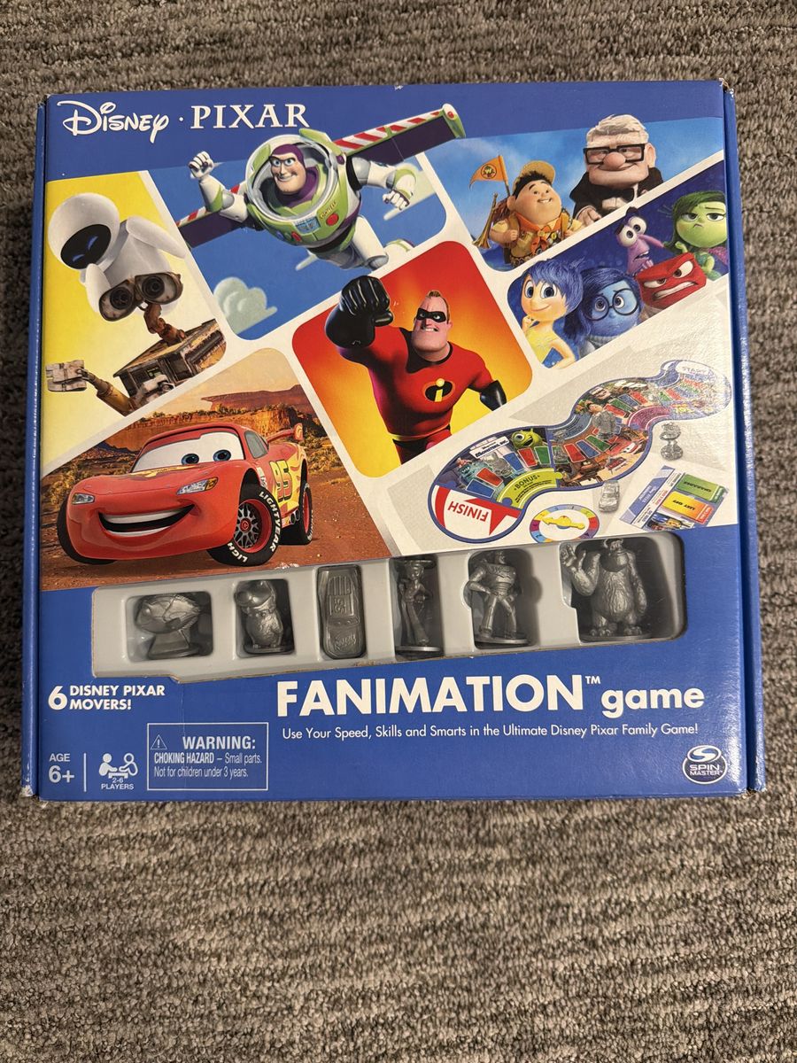 Disney Pixar Fanimation Board Game with 6 Movers - Family Fun for Ages 6+