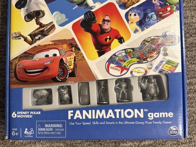 Disney Pixar Fanimation Board Game with 6 Movers - Family Fun for Ages 6+