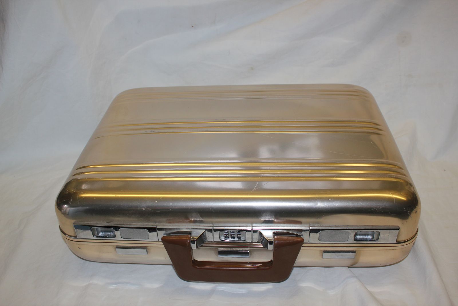 Men's Vintage Aluminum and Leather Modernist Brief Case