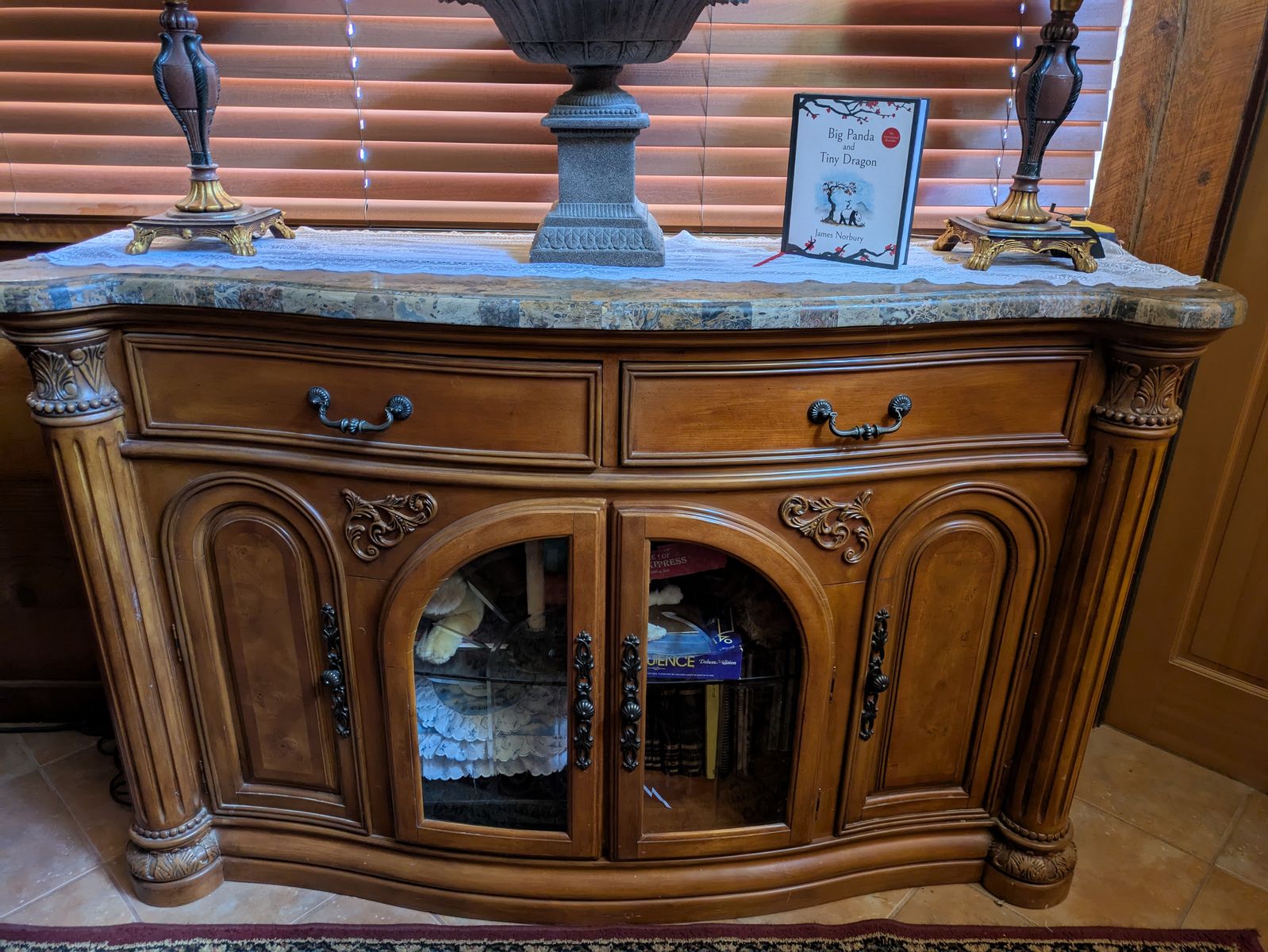 Wood and Marble Credenza (AICO brand)