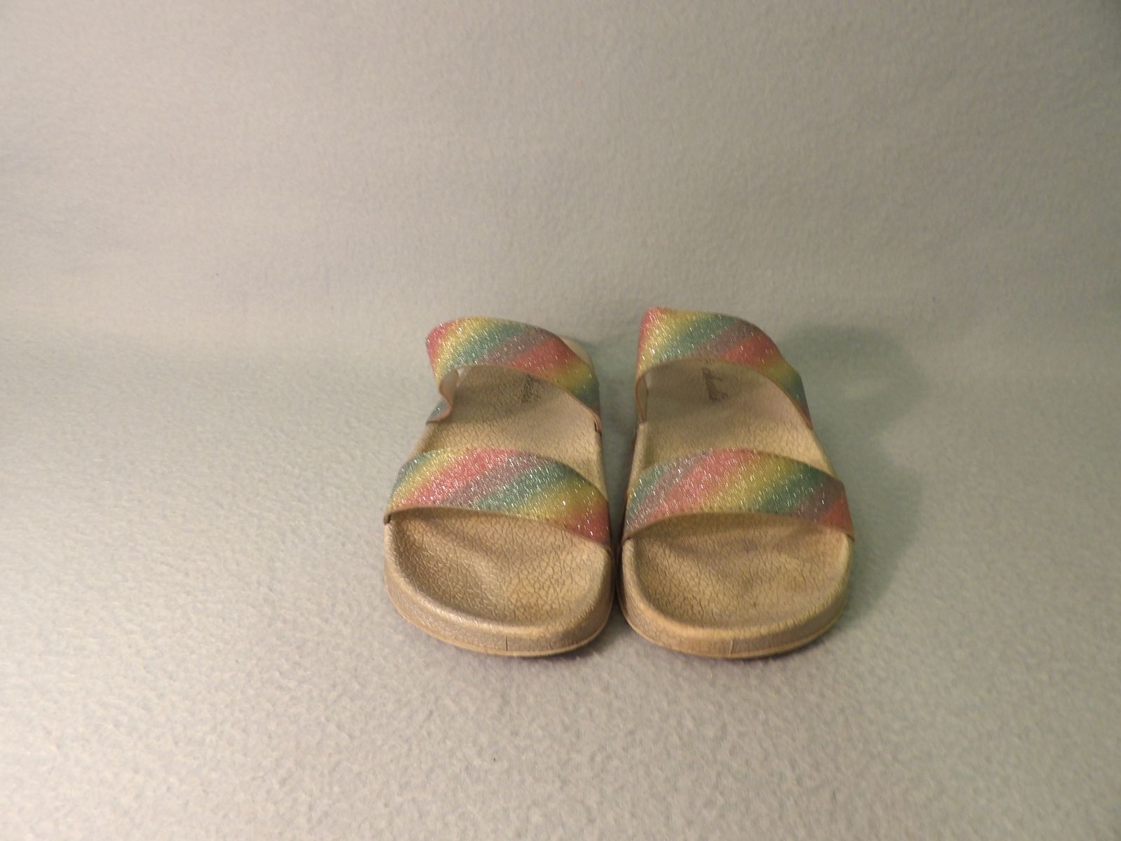 Girl's Summer Size 2 Rainbow/Grey Sandals/Flip Flops