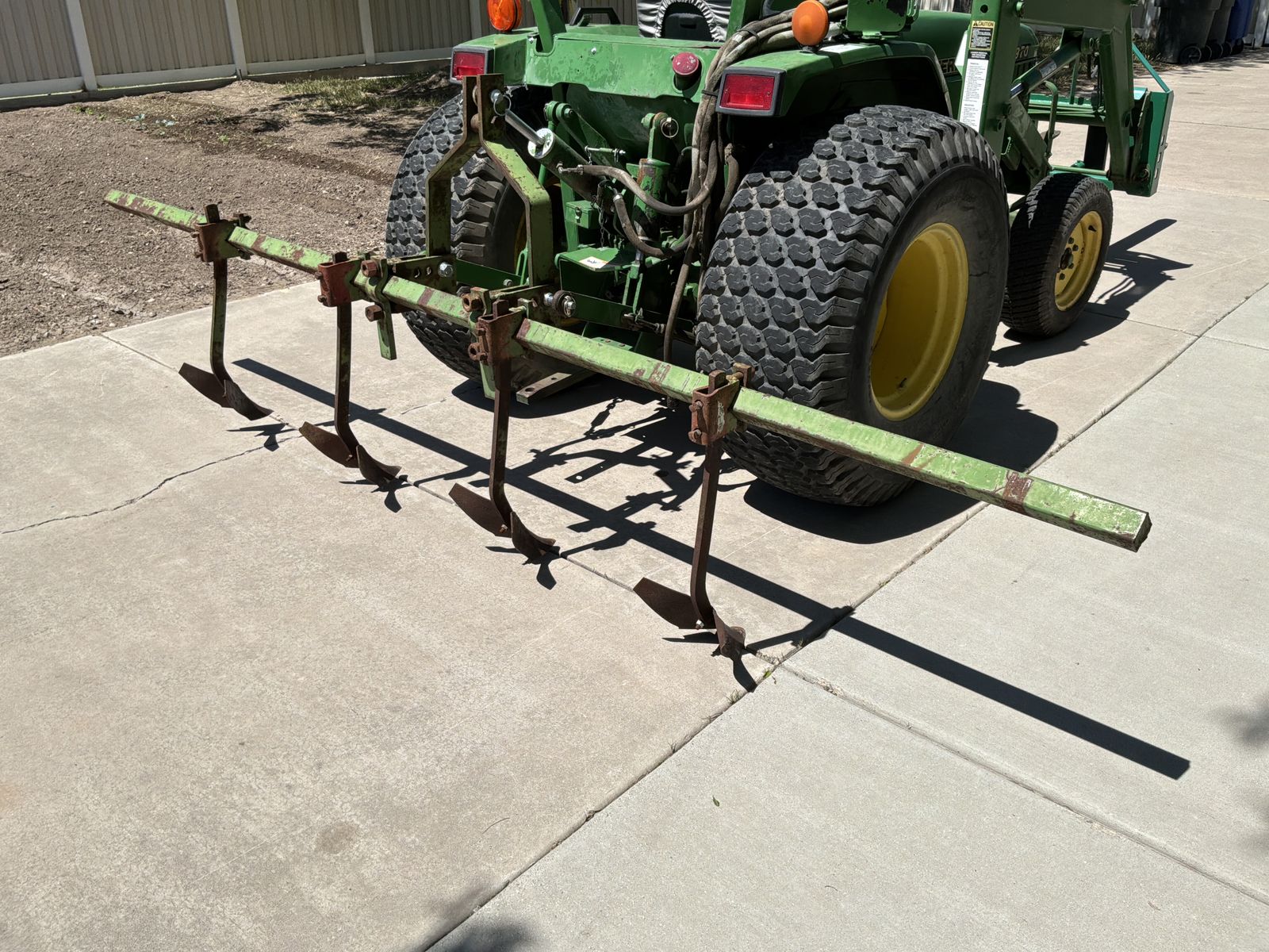 12 foot tool bar with furrow blades - Three Point Hitch