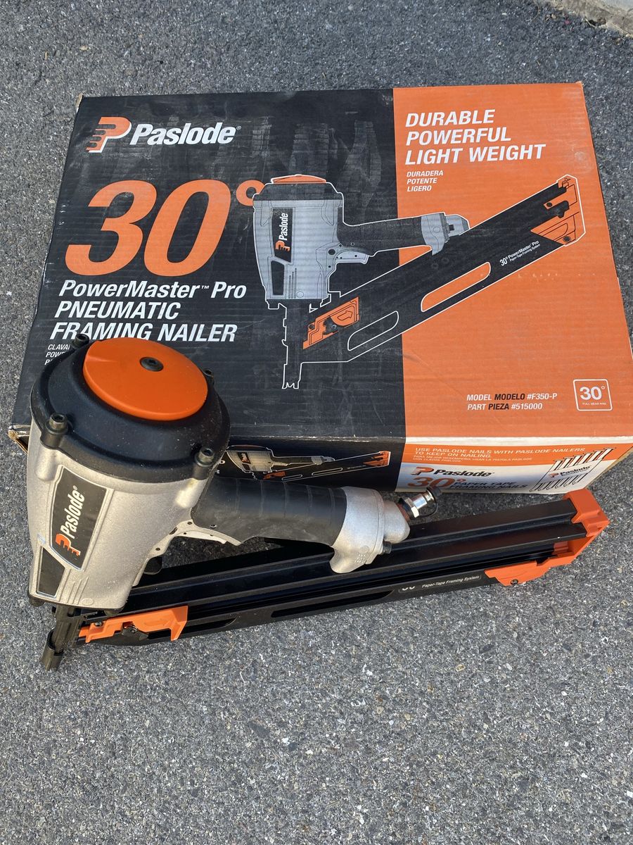 Paslode 30 PowerMaster Pro Pneumatic Framing Nailer Model F350-P for Framing, Sheathing, Decking