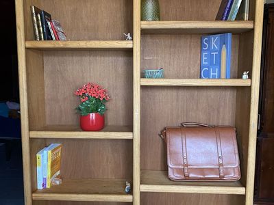 Large Oak-Finish Bookcase | 6x4 ft