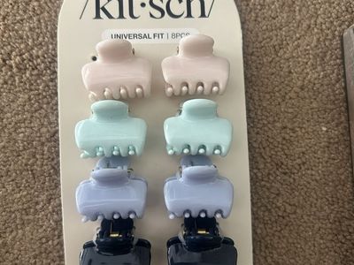 Kitsch 8-Piece Recycled Plastic Cloud Mini Claw Clips - Pastel Hair Accessories Universal Fit